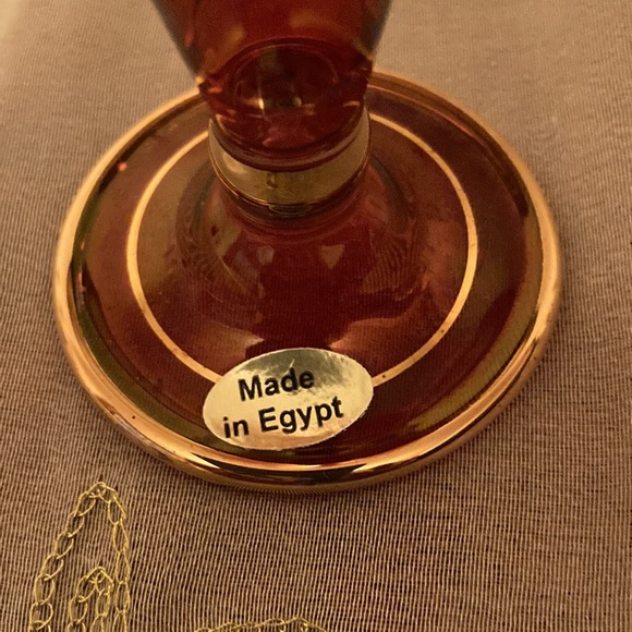 Vintage Egyptian Hand Blown Glass Perfume Bottle with Dapper - Picture 7 of 7